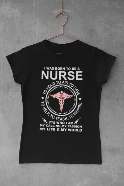 I was born to be a nurse fekete póló