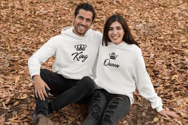 King and Queen páros pulóver - fehér színben 2