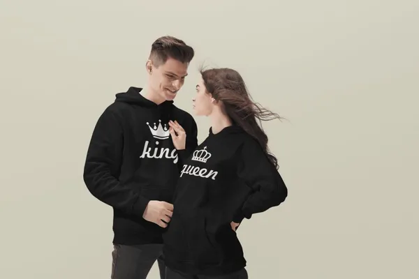 King and Queen páros pulóver - fekete színben 3