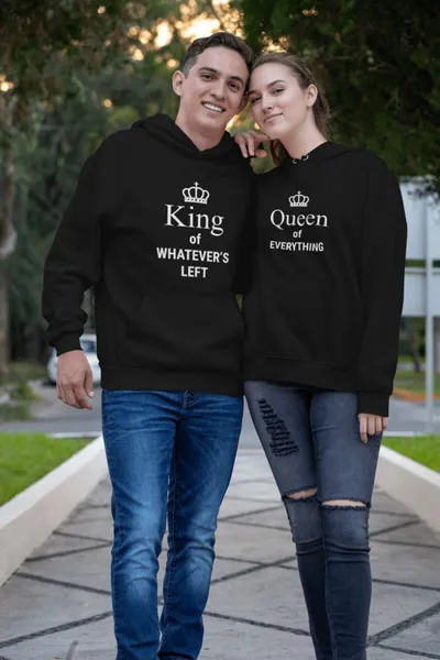 King and Queen páros pulóver - fekete színben 4