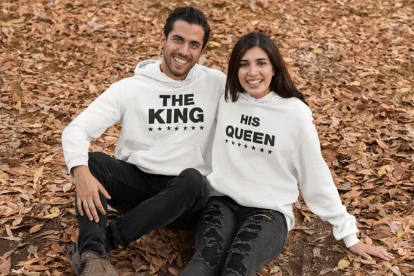 King and Queen páros pulóver - fehér színben 6