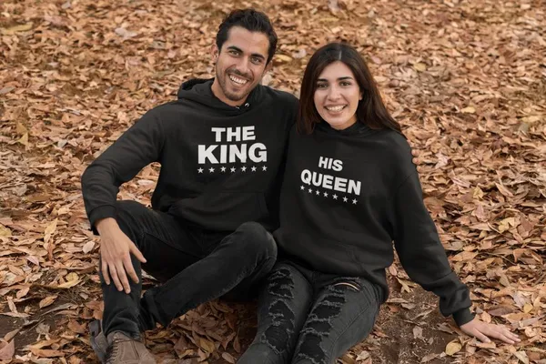King and Queen páros pulóver - fekete színben 6