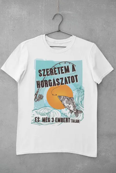 Szeretem a horgászatot fehér póló