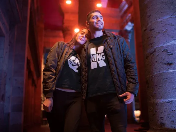 King and Queen páros póló - fekete színben 7