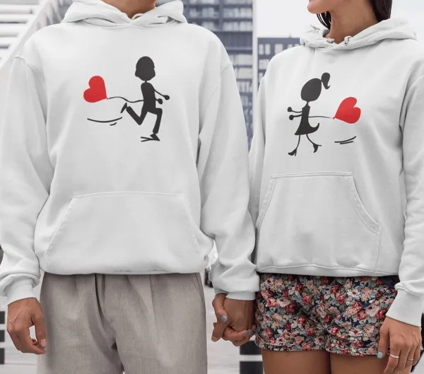 Love story páros pulóver - fehér színben
