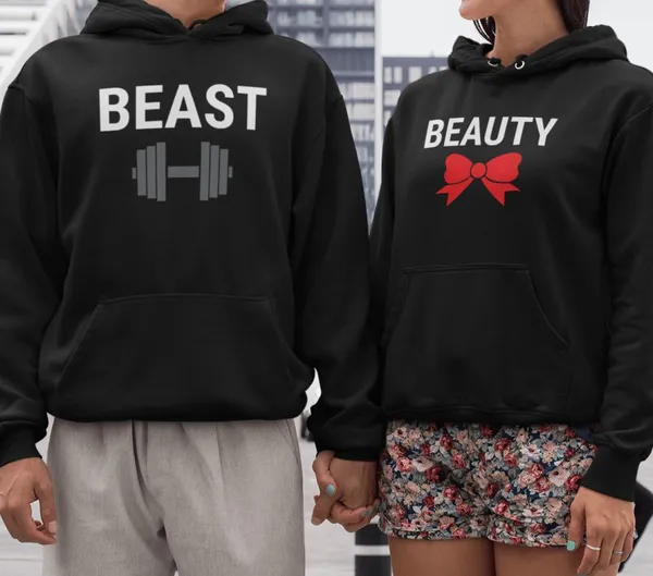 Beauty and the Beast páros pulóver - fekete színben 2
