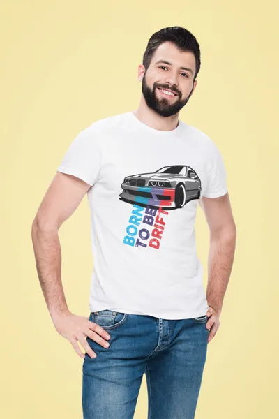 Born to be drift - BMW fehér póló