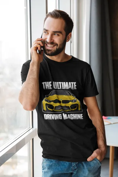The ultimate driving machine yellow BMW fekete póló