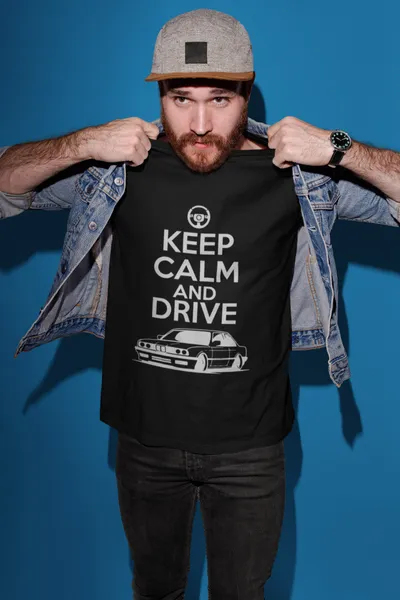 Keep Calm and Drive BMW fekete póló
