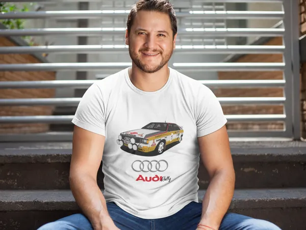 Audi rally fehér póló