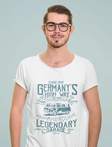 Germany's high way Barkas fehér póló