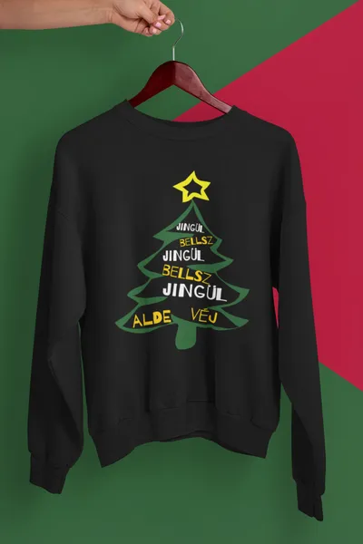 Karácsonyi pulóver fekete - Jingle Bells