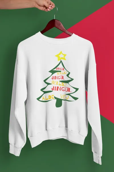 Karácsonyi pulóver fehér - Jingle Bells