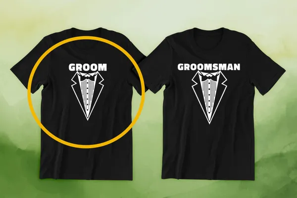 Groom, Groomsman 02 fekete póló 01