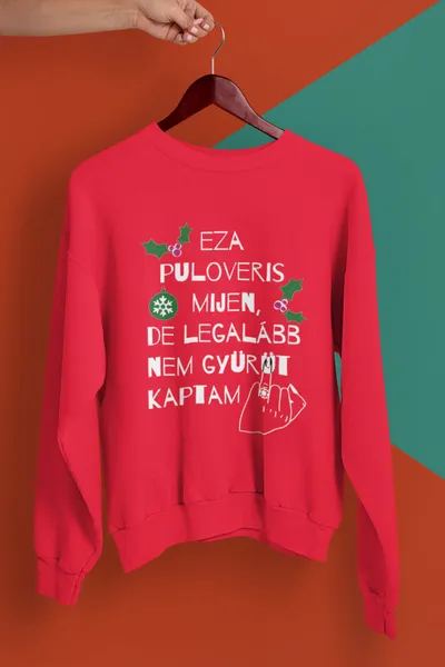 Karácsonyi pulóver piros - Legalább nem gyűrű