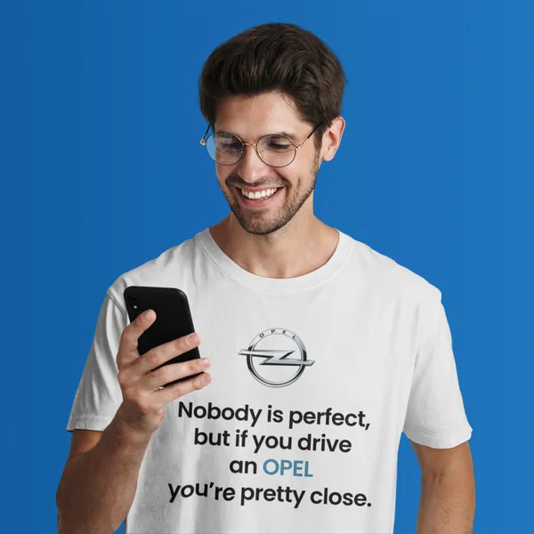 Nobody is perfect, but if you drive a opel… fekete póló