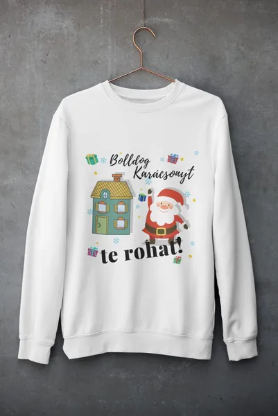 Bolldog karácsonyt te rohat fehér pulóver