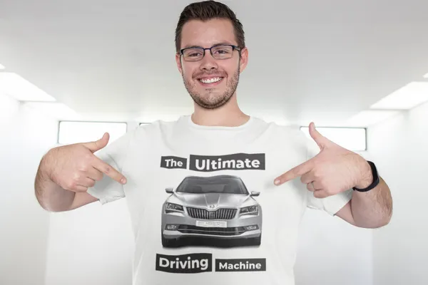 Skoda The ultimate driving machine fehér póló