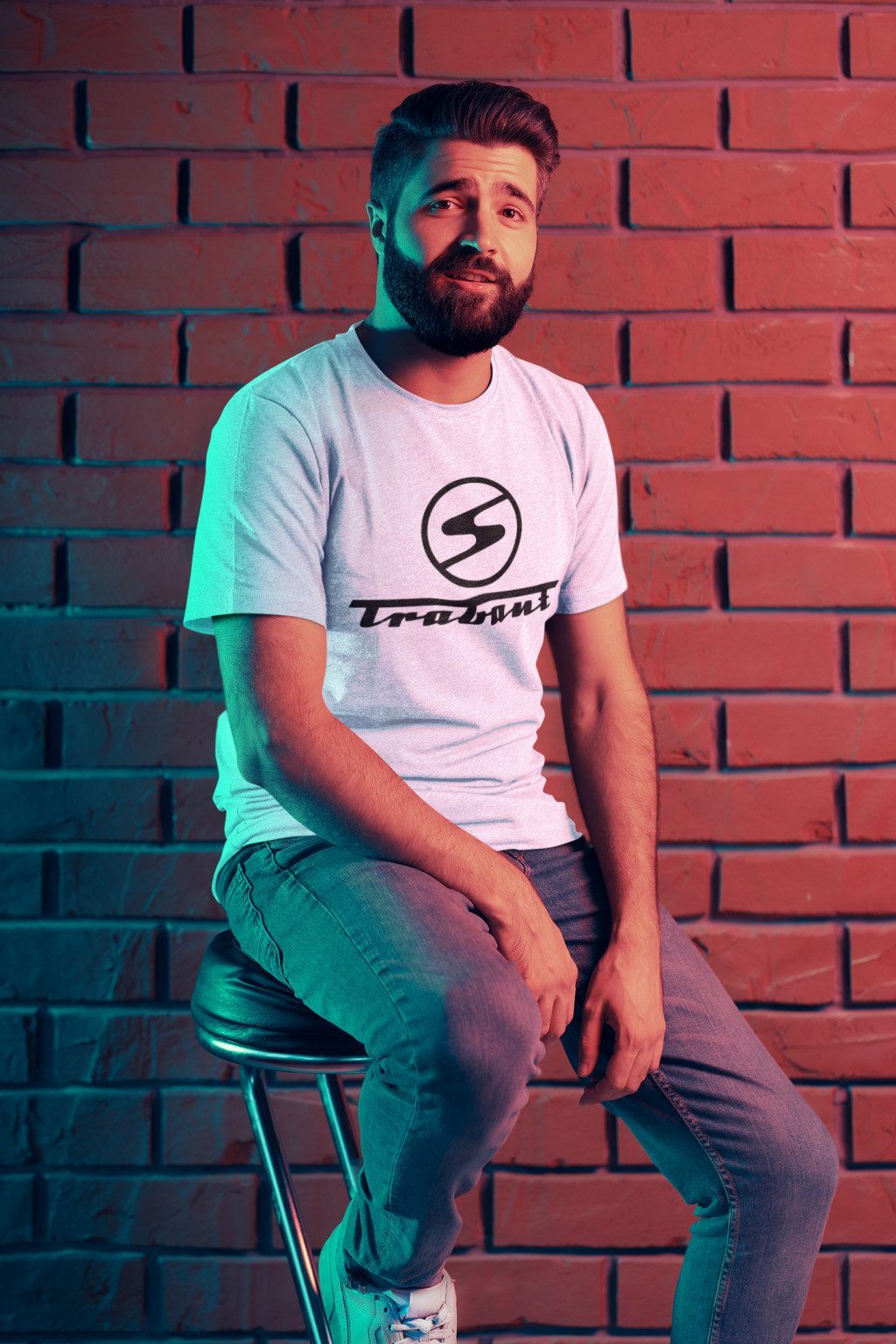 Trabant logo fehér póló